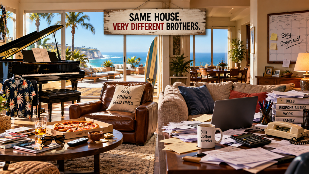 Charlie and Alan living two very different lifestyles under the same roof