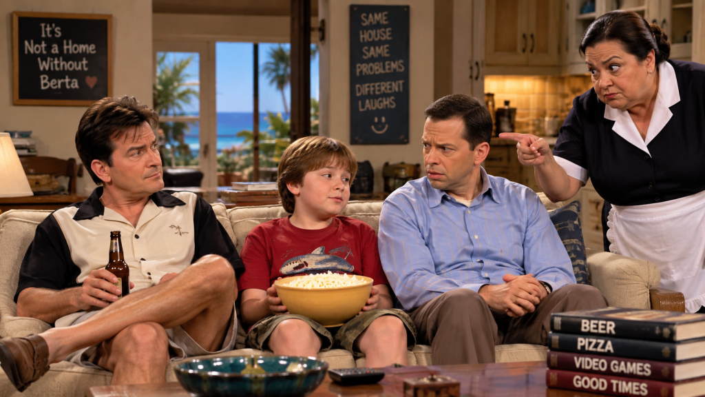 Two and a Half Men funniest moments with Charlie Alan Jake and Berta